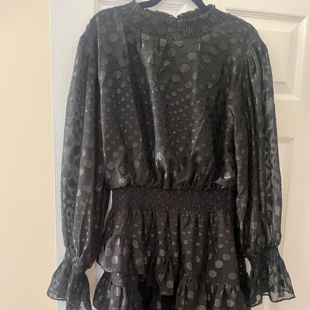 DO+BE Black Polka Dot Mini Dress